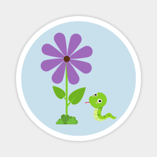 Snake and Flower Magnet